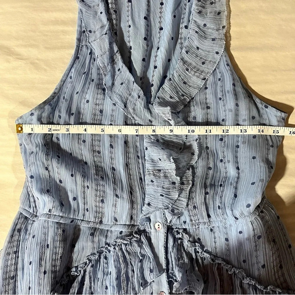 SUNDANCE ~ Belle Courant Cupro Tiered Ruffle Sleeveless Maxi/Midi Length Dress - Picture 8 of 12